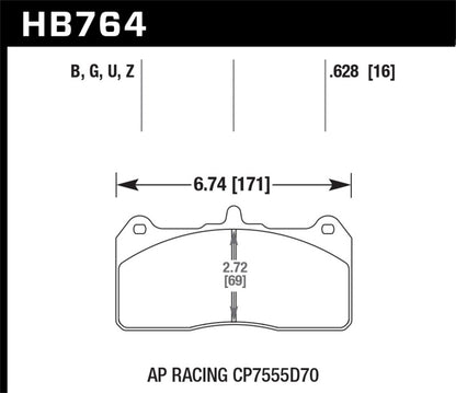 Hawk Performance DTC-60 Brake Pads - HB764G.628 Hawk Performance