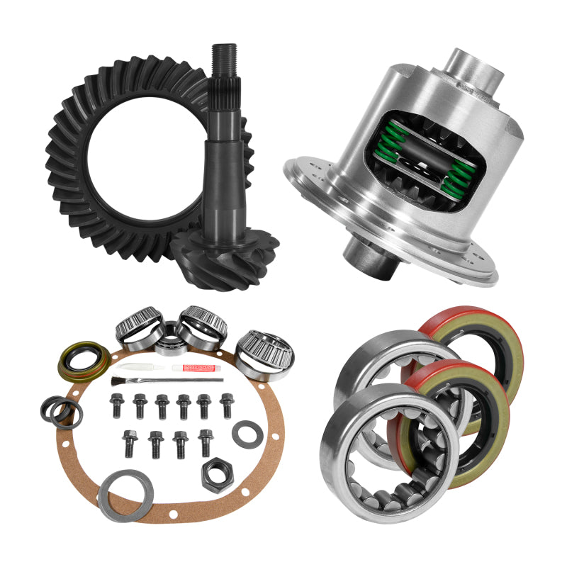 Yukon 8.25in CHY 3.55 Rear Ring & Pinion Install Kit Positraction 1.618in ID Axle Bearings Yukon Gear & Axle