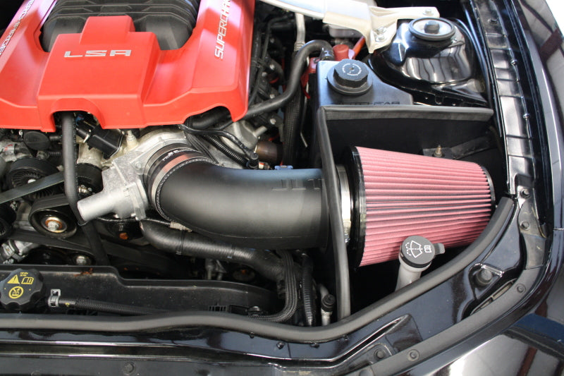 JLT 12-15 Chevrolet Camaro ZL1 Black Textured Big Air Intake Kit w/Red Filter - Tune Req - eliteracefab.com