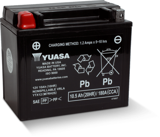 Yuasa YTX12 Maintenance Free AGM 12 Volt Battery Yuasa Battery