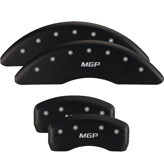 MGP 4 Caliper Covers Engraved Front & Rear RT1-Truck Red finish silver ch MGP
