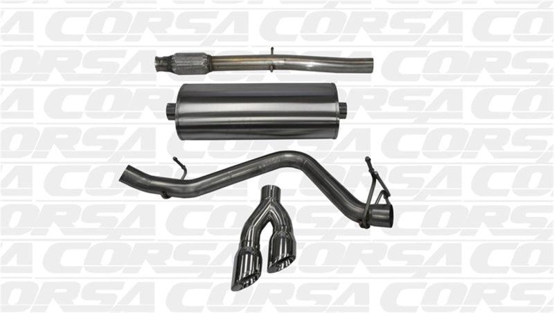 Corsa 14 GMC Sierra/Chevy Silv 1500 Crew Cab/Std. Bed 5.3L V8 Polished Sport Single Side CB Exhaust - eliteracefab.com