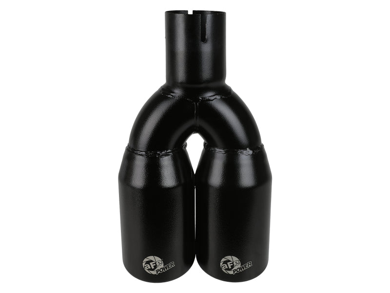 MACH Force-Xp 409 Stainless Steel Clamp-on Exhaust Tip 2.5in Inlet 3.5in Outlet - Black aFe
