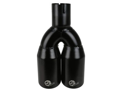 MACH Force-Xp 409 Stainless Steel Clamp-on Exhaust Tip 2.5in Inlet 3.5in Outlet - Black aFe