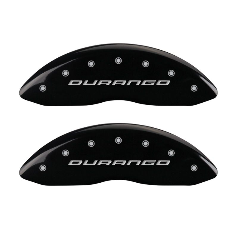 MGP 4 Caliper Covers Engraved Front & Rear With out stripes/Durango Black finish silver ch MGP