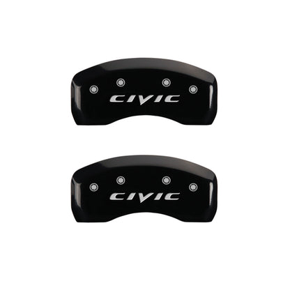 MGP 4 Caliper Covers Engraved Front & Rear Mgp Yellow Finish Black Char 2017 Honda Civic MGP