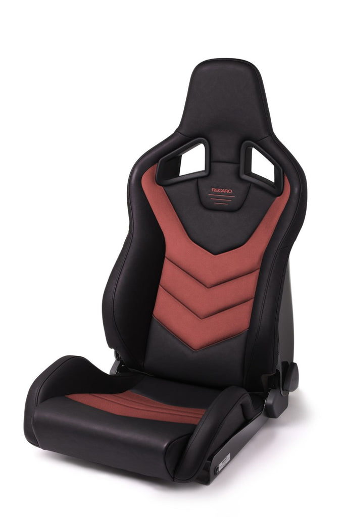 Recaro Sportster GT Driver Seat - Black Vinyl/Red Suede - eliteracefab.com