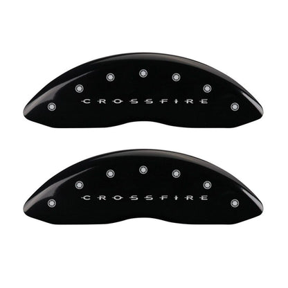 MGP 4 Caliper Covers Engraved Front & Rear Crossfire Black finish silver ch MGP