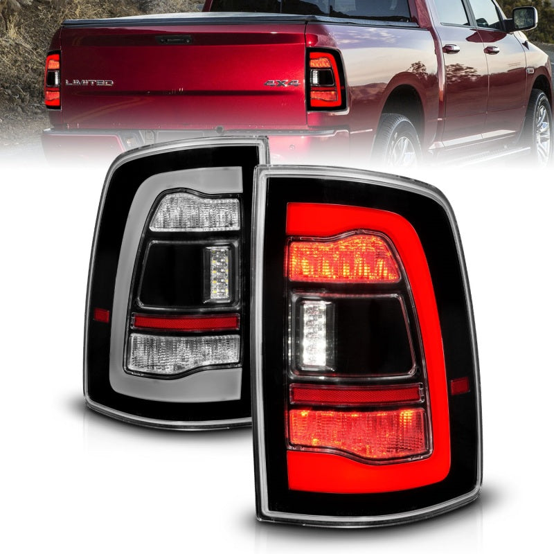 ANZO DODGE RAM 1500 09-18 / RAM 2500/3500 10-18 LED TAIL LIGHTS BLACK CLEAR LENS W/ SEQUENTIAL SIGNAL (FOR ALL MODELS) - 311469