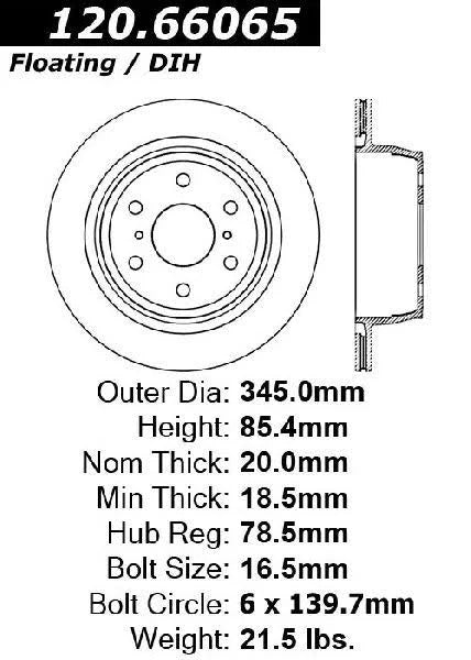 CENTRIC PERFORMANCE BRAKE ROTOR, 120.66065 - eliteracefab.com