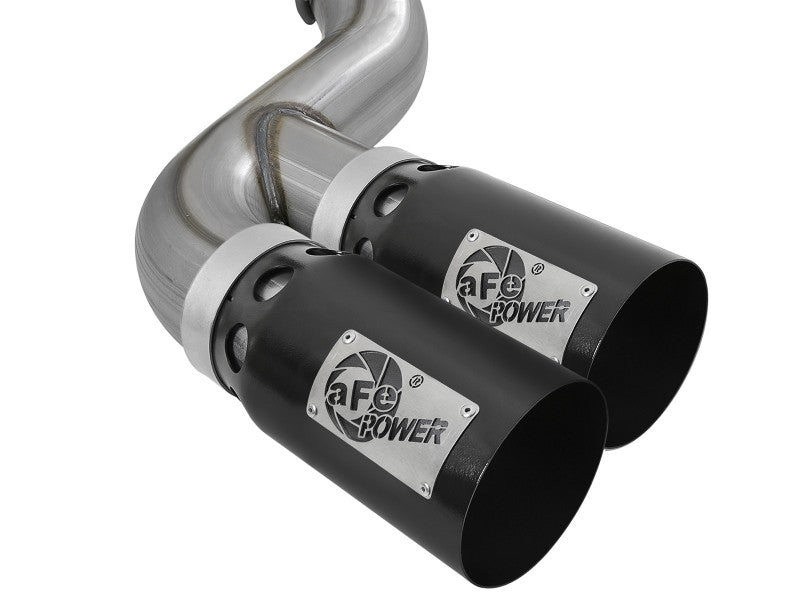 aFe Power 11-14 Ford F250/F350 6.7L Diesel Rebel XD 4in 409 SS DPF-Back Exhaust System - Black Tips aFe