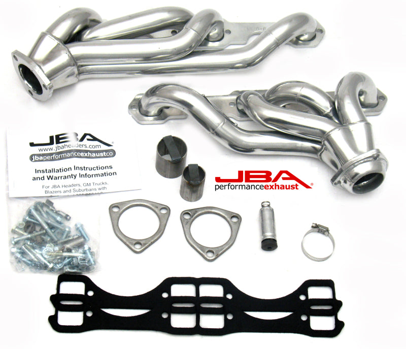 JBA 1830S-6JS | 65-86 GM TRUCK 265-400 CARBURETED W/A.I.R. 1-5/8IN PRIMARY SLVR CTD CAT4WARD HEADER; 1965-1986 - eliteracefab.com