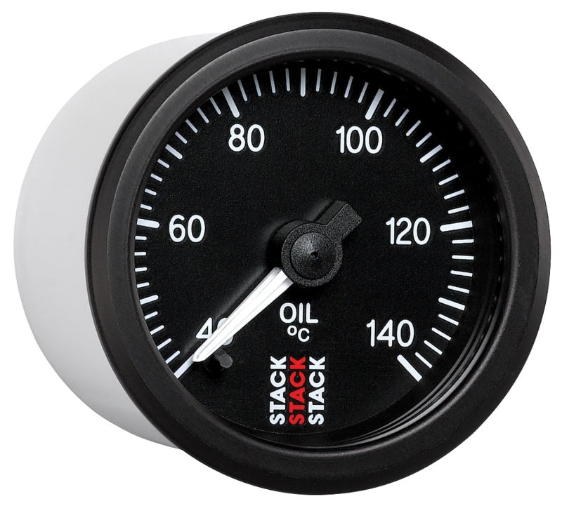 Autometer Stack 52mm 40-140 Deg C 1/8in NPTF Male Pro Stepper Motor Oil Temp Gauge - Black ST3309