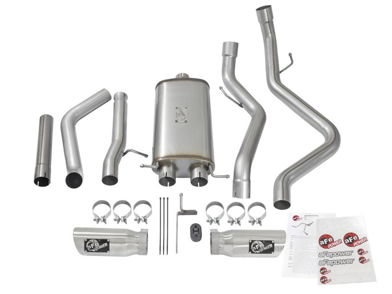 aFe MACH Force-Xp 3in CB SS Dual Exhaust w/Polished Tips 09-16 GM Silverado/Sierra 4.3L/4.8L/5.3L aFe