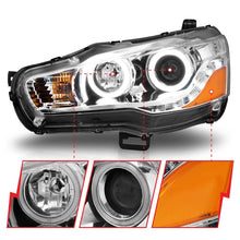 Load image into Gallery viewer, ANZO 2008-2015 Mitsubishi Lancer Projector Headlights w/ Halo Chrome (CCFL)