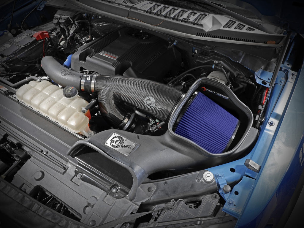 aFe 17-20 Ford F-150/Raptor Track Series Carbon Fiber Cold Air Intake System With Pro 5R Filters - eliteracefab.com