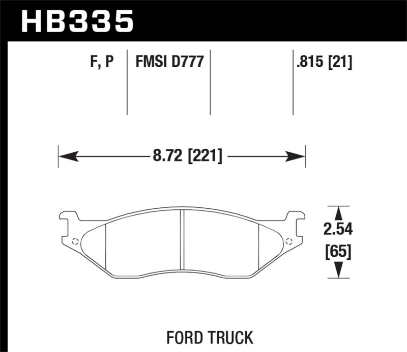 Hawk Performance Super Duty Front Brake Pads - HB335P.815