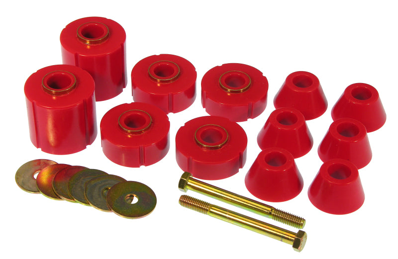 Prothane 73-80 GM Body Mount 12 Bushing Kit - Red - eliteracefab.com