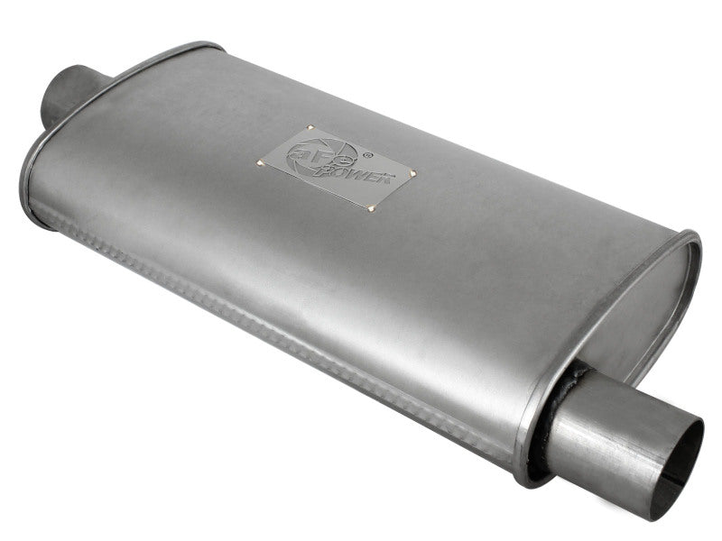 aFe Scorpion Replacement Alum Steel Muffler Double Layer 2-1/2in In/Out Center/Offset 18inL x9inW aFe