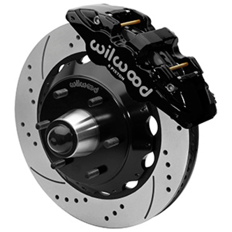 Wilwood 63-87 C10 CPP Spindle AERO6 Front BBK 14in Drilled/Slotted 6x5.5 BC - Black Wilwood