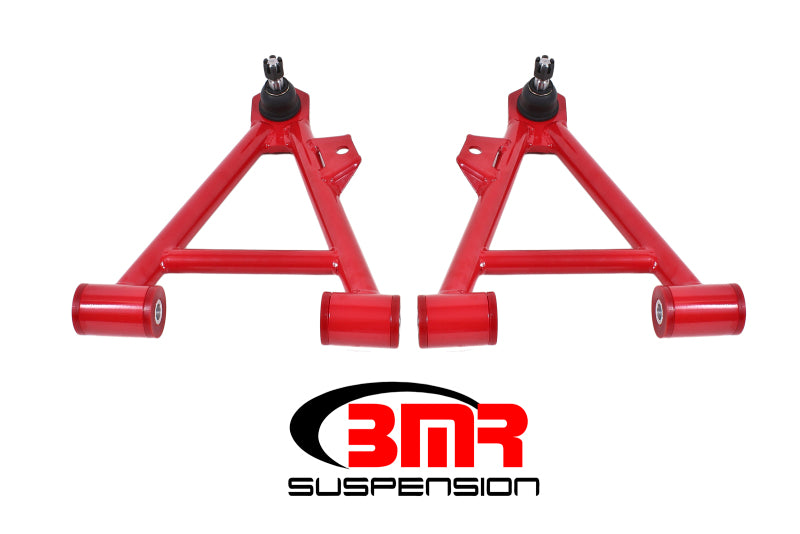 BMR 94-04 Mustang Lower Non-Adj. A-Arms (Coilover Only) w/ STD. Ball Joint (Poly) - Red - eliteracefab.com