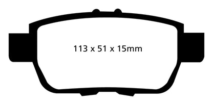 EBC 09-14 Acura TL 3.5 Yellowstuff Rear Brake Pads - eliteracefab.com