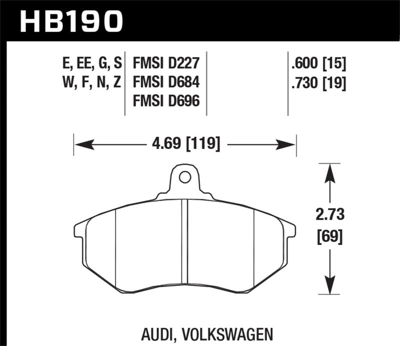 Hawk Performance ER-1 Front Brake Pads - HB190D.600