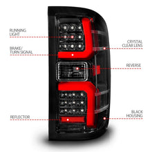 Load image into Gallery viewer, ANZO 15-19 Chevrolet Silverado 2500 HD/3500 HD LED Taillight w/ Sequential Black Housing/Clear Lens