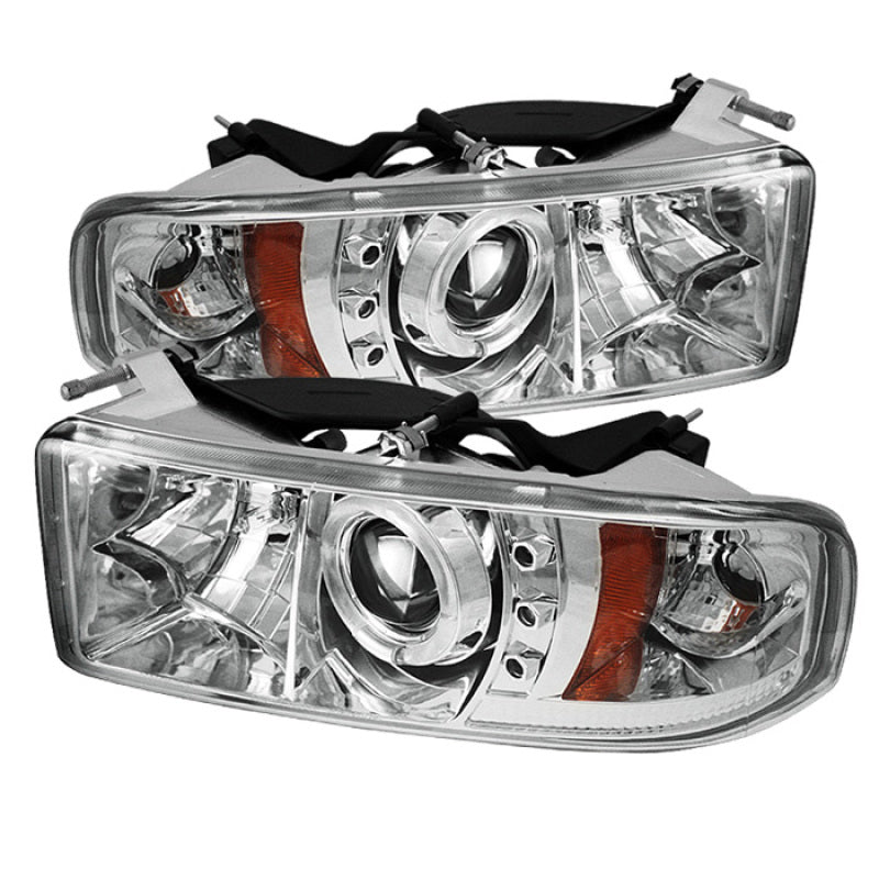 Spyder Dodge Ram 1500 94-01 94-02 Projector Headlights LED Halo LED Chrm PRO-YD-DR94-HL-AM-C - eliteracefab.com