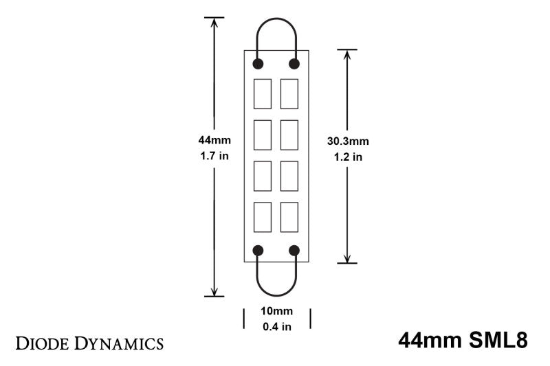 Diode Dynamics 44mm SML8 LED Bulb - Cool - White (Pair) Diode Dynamics