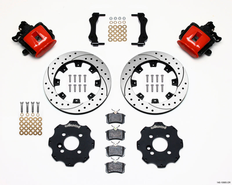 Wilwood Combination Parking Brake Rear Kit 11.75in Drilled Red Mini Cooper - eliteracefab.com