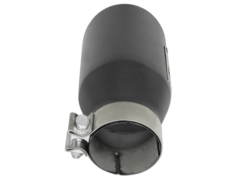 aFe MACH Force-Xp 3in 304 SS Metallic Black Exhaust Tip 3in In x 4-1/2in Out x 9in L Bolt-On Left aFe