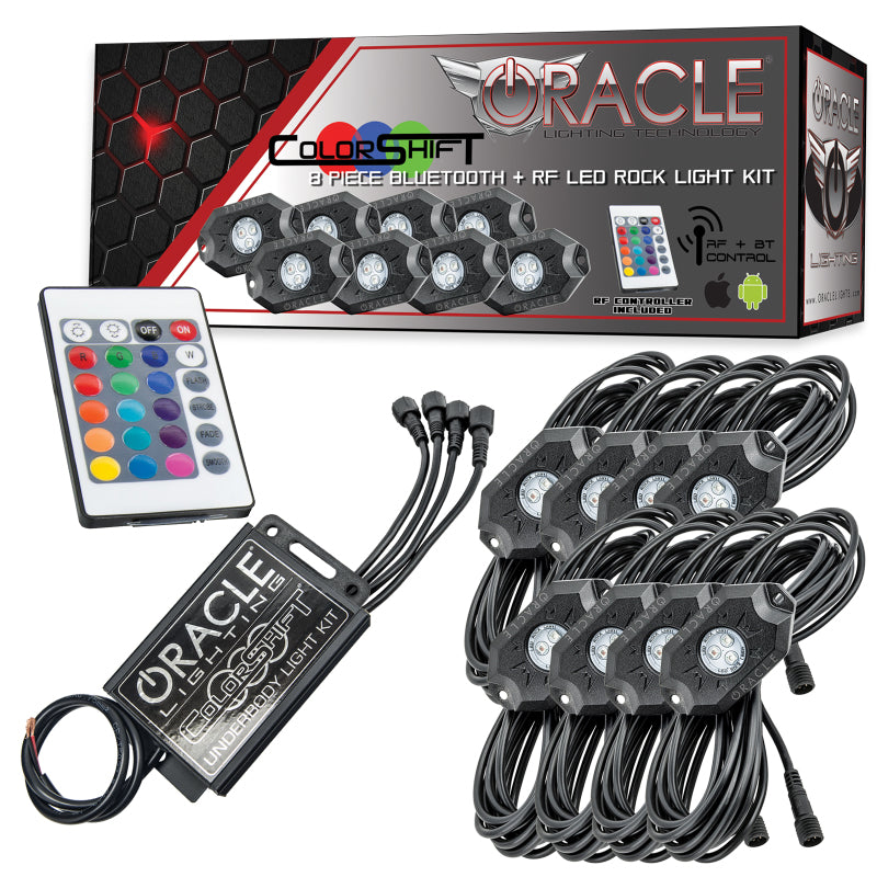 Oracle Bluetooth + RF Underbody Rock Light Kit - 8 PCS - ColorSHIFT - eliteracefab.com