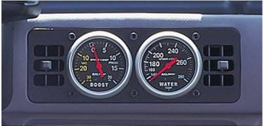 AutoMeter GAUGE MOUNT; GAUGE CAGE W/VENTS; DUAL; 2 5/8in.; BLACK; MUSTANG 87-93 FOX Ford - eliteracefab.com