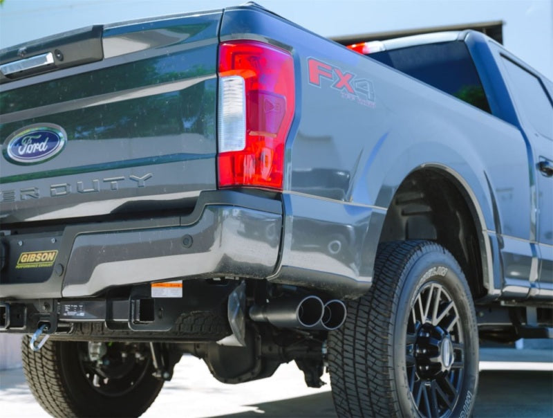 Gibson 20-21 Ford F250/F350 7.3L Black Elite Cat-Back Dual Sport Exhaust System - Stainless Gibson