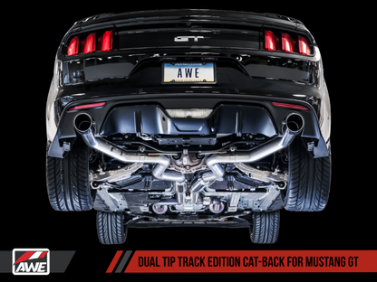 AWE Tuning S550 Mustang GT Cat-back Exhaust - Track Edition (Chrome Silver Tips) AWE Tuning