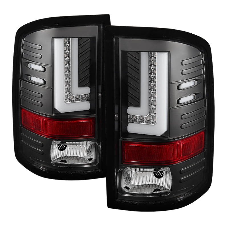 Spyder GMC Sierra 14-16 LED Tail Lights Black ALT-YD-GS14-LBLED-BK - eliteracefab.com