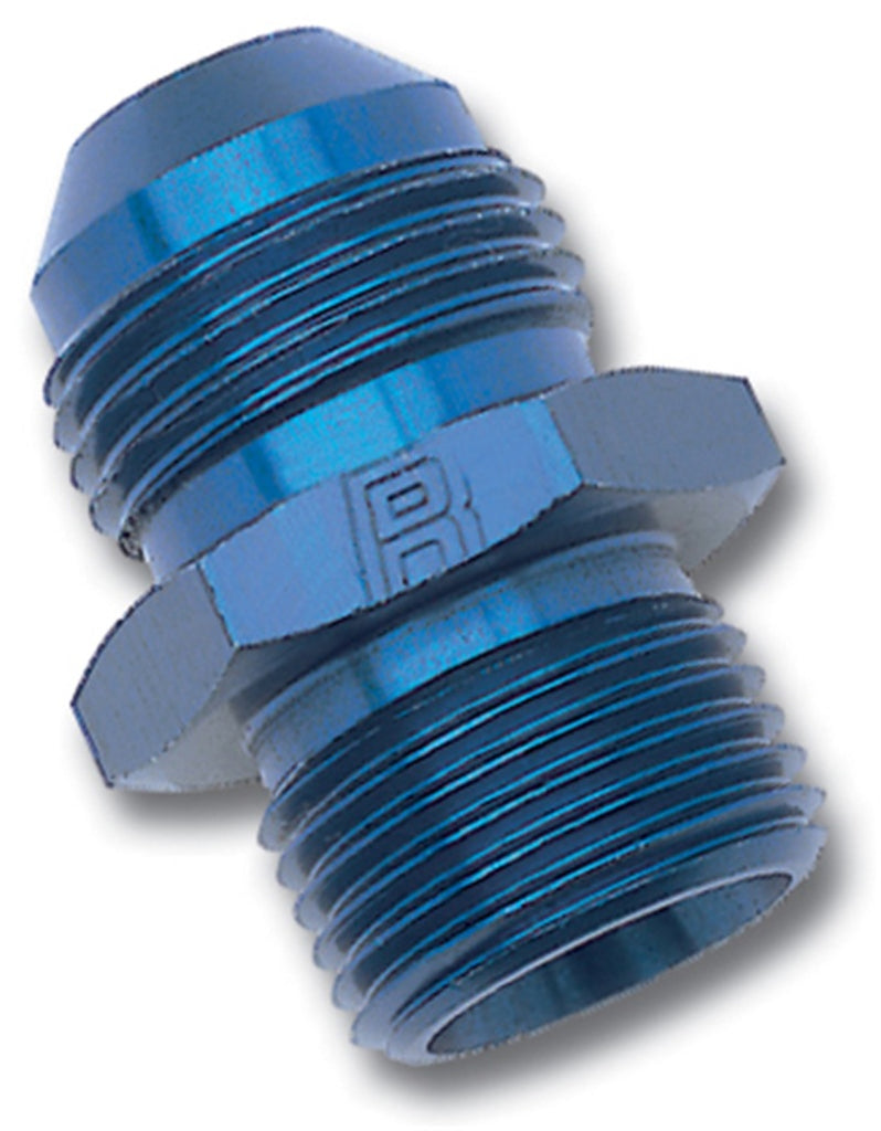 Russell Performance -6 AN Flare to 14mm x 1.5 Metric Thread Adapter (Blue) - eliteracefab.com