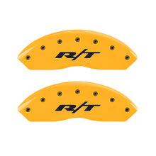 Load image into Gallery viewer, MGP 4 Caliper Covers Engraved Front &amp; Rear RT Yellow finish black ch MGP