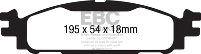 EBC 13+ Ford Taurus 2.0 Turbo Redstuff Front Brake Pads - eliteracefab.com