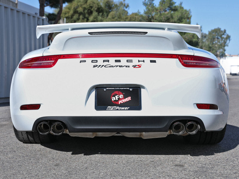 aFe MACHForce XP 12-16 Porsche 911 Carrera H6-3.8L SS-304 Cat-Back Exhaust w/Carbon Fiber Tips aFe