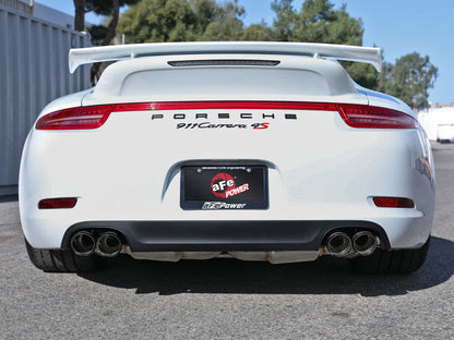 aFe MACHForce XP 12-16 Porsche 911 Carrera H6-3.8L SS-304 Cat-Back Exhaust w/Carbon Fiber Tips aFe
