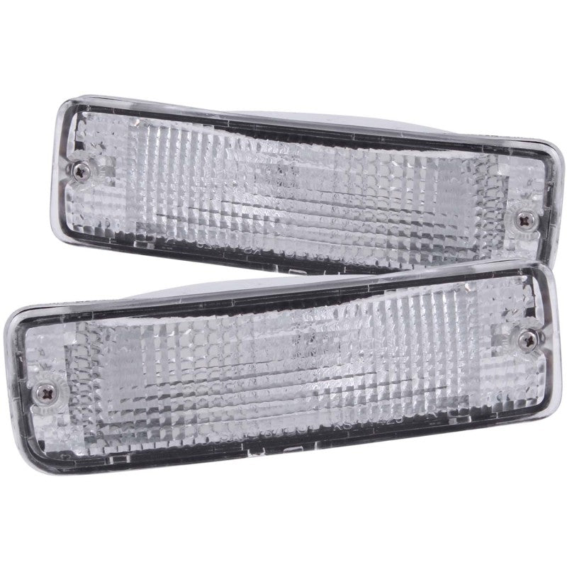 ANZO USA Toyota Pickup Euro Parking Lights Chrome W/ Amber Reflector; 1989-1995 - eliteracefab.com