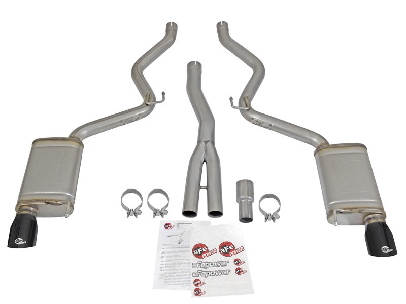 aFe MACHForce XP Exhausts Cat-Back SS-304 EXH w/ Black Tips 15-16 Ford Mustang EcoBoost 2.3L (t) aFe