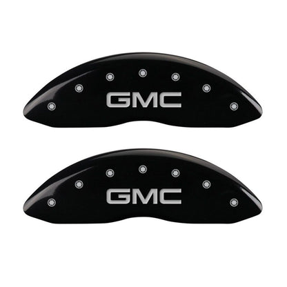 MGP 4 Caliper Covers Engraved Front & Rear GMC Black Finish Silver Char 2009 GMC Savana 2500 MGP