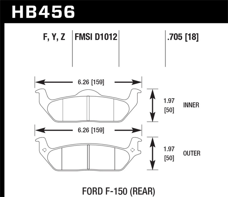 Hawk 04-11 Ford F-150 / 06-08 Lincoln Mark LT Rear LTS Street Brake Pads - eliteracefab.com