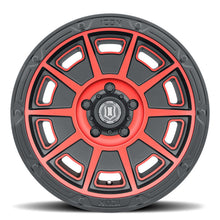 Load image into Gallery viewer, ICON Victory 17x8.5 6x120 0mm Offset 4.75in BS Satin Black w/Red Tint Wheel