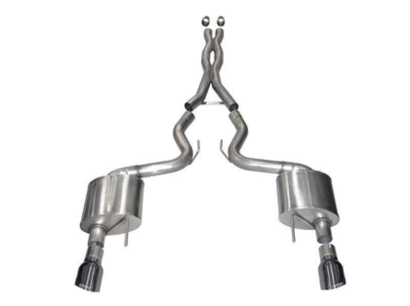 Corsa 15-17 Ford Mustang GT Coupe 5.0L 3in Xtreme Cat-Back Exhaust Dual Rear Exit w/ Gun Metal Tips - eliteracefab.com