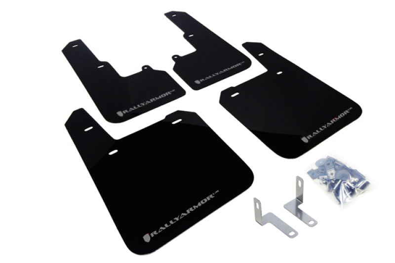 Rally Armor UR Mudflaps Black Urethane Silver Logo 2015-2019 Outback - eliteracefab.com