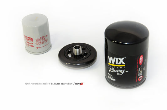 AMS Performance ALP.07.04.0028-2 2009+ Nissan GT-R R35 Alpha CNC Billet Oil Filter Adapter w/Street Filter